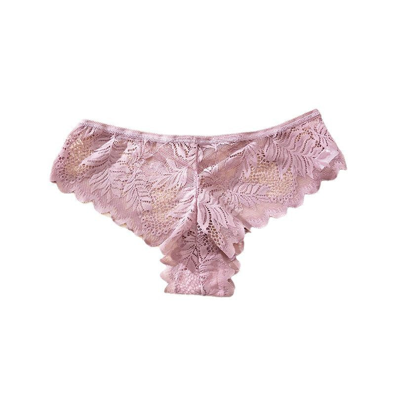 Lace Low Waist Solid Color Hollow Panties