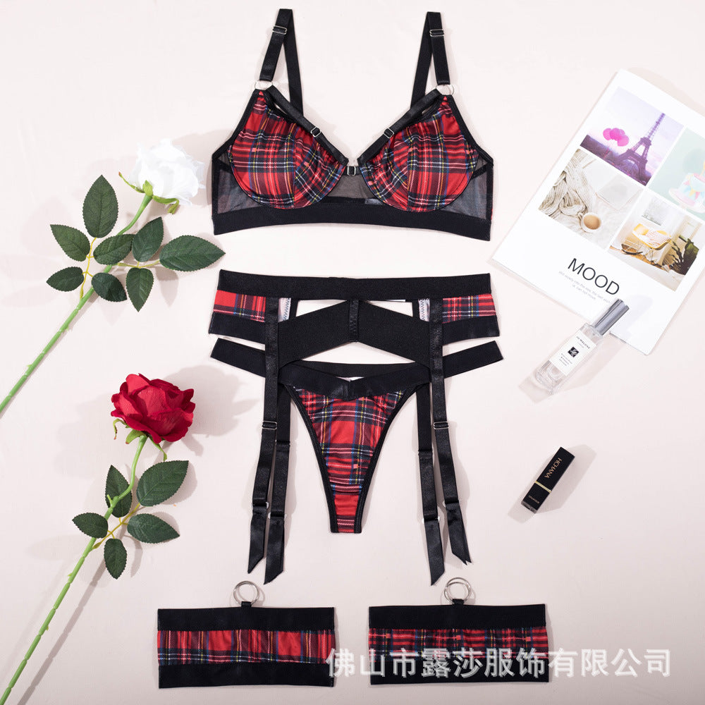 Sheer Matching 4 Piece Lingerie Set