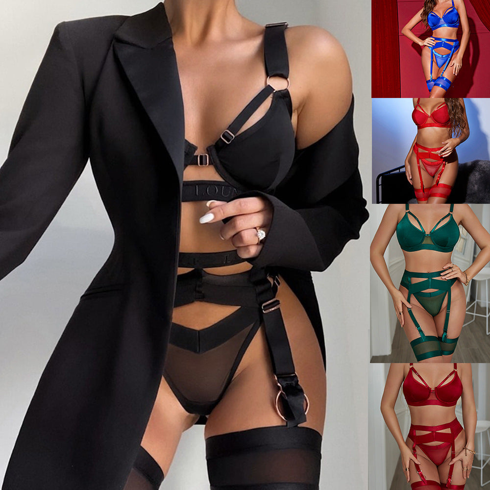 Sheer Matching 4 Piece Lingerie Set