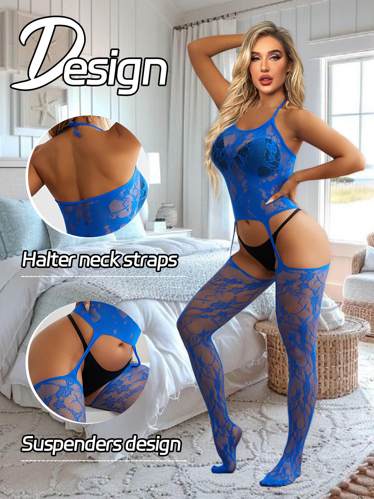 Fishnet Bodystocking Crotchless Bodysuit Sexy Tights Soft Lingerie