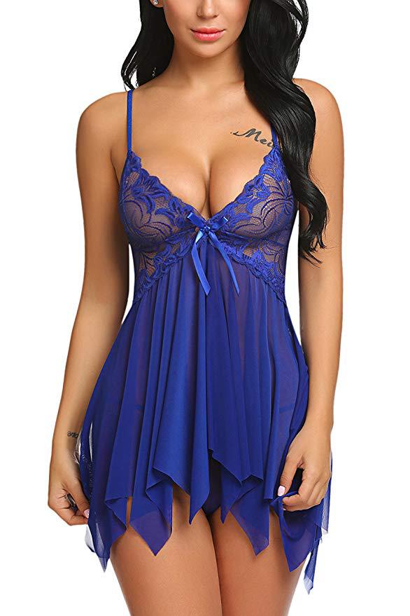 Lace Babydoll Sleepwear Boudoir Outfits