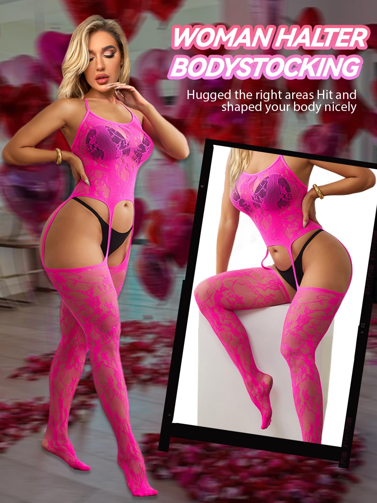 Fishnet Bodystocking Crotchless Bodysuit Sexy Tights Soft Lingerie