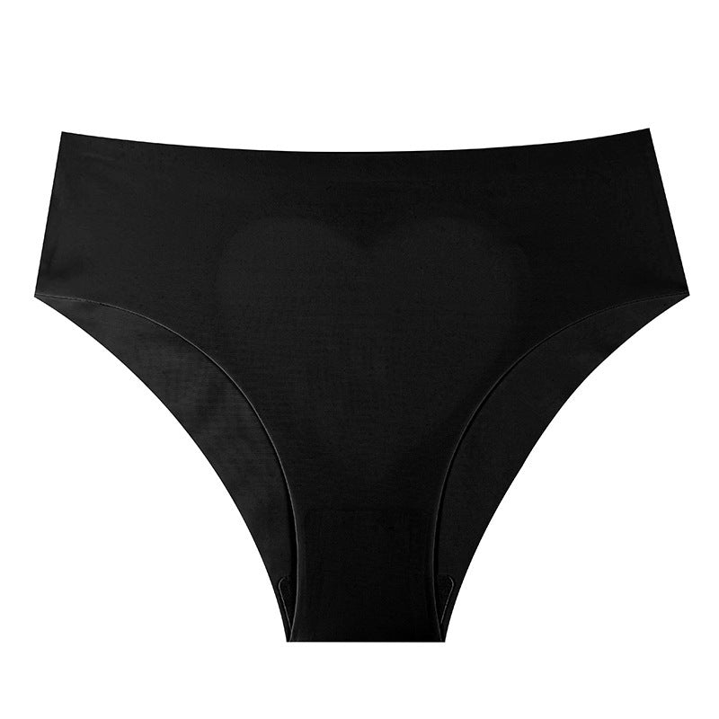 Ice Silk Seamless Mid-Waist Invisible Hollow Heart Briefs