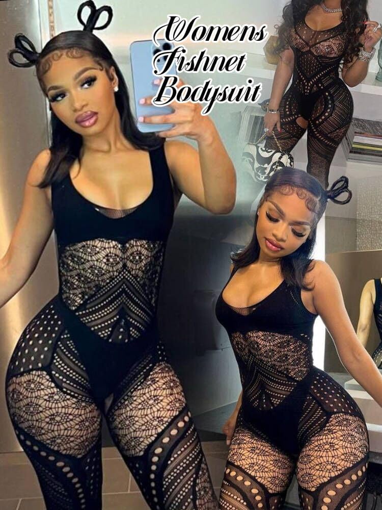 Fishnet Bodystocking Crotchless Bodysuit Sexy Tights Soft Lingerie