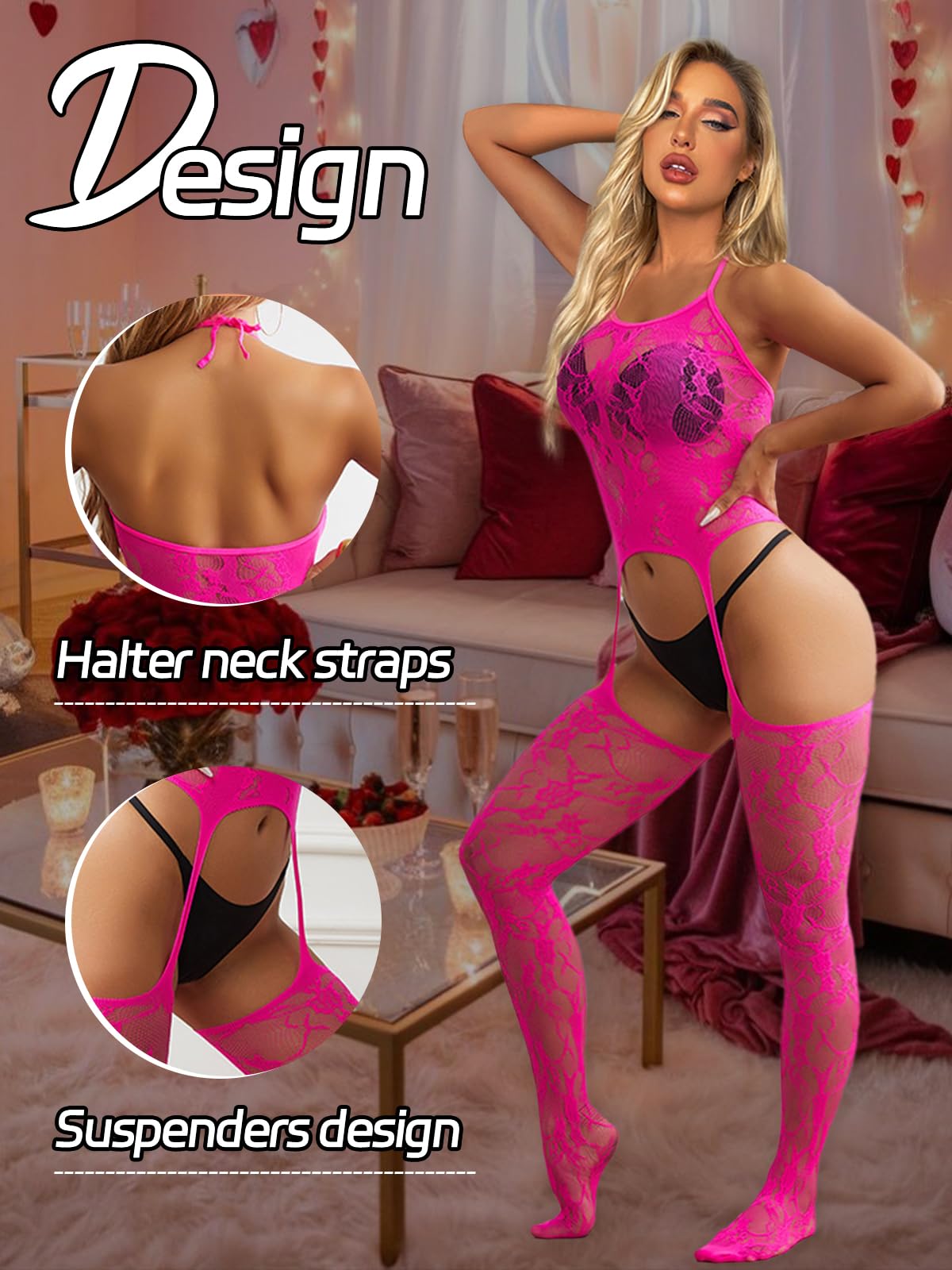 Fishnet Bodystocking Crotchless Bodysuit Sexy Tights Soft Lingerie