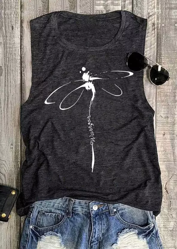 Warrior Dragonfly O-Neck Casual Tank