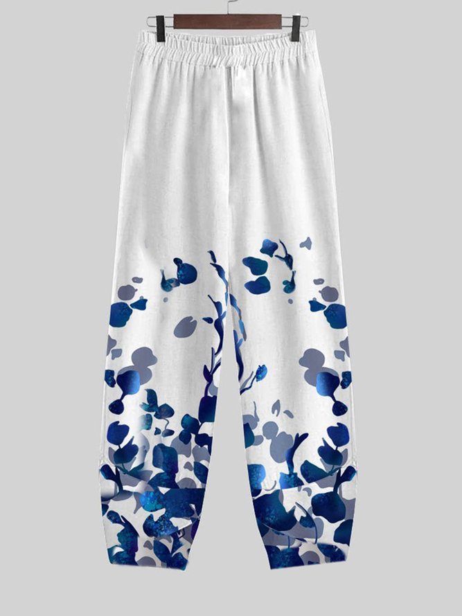 Floral Loose Casual V Neck Two-Piece Set
