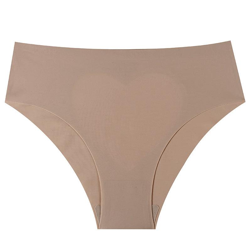 Ice Silk Seamless Mid-Waist Invisible Hollow Heart Briefs