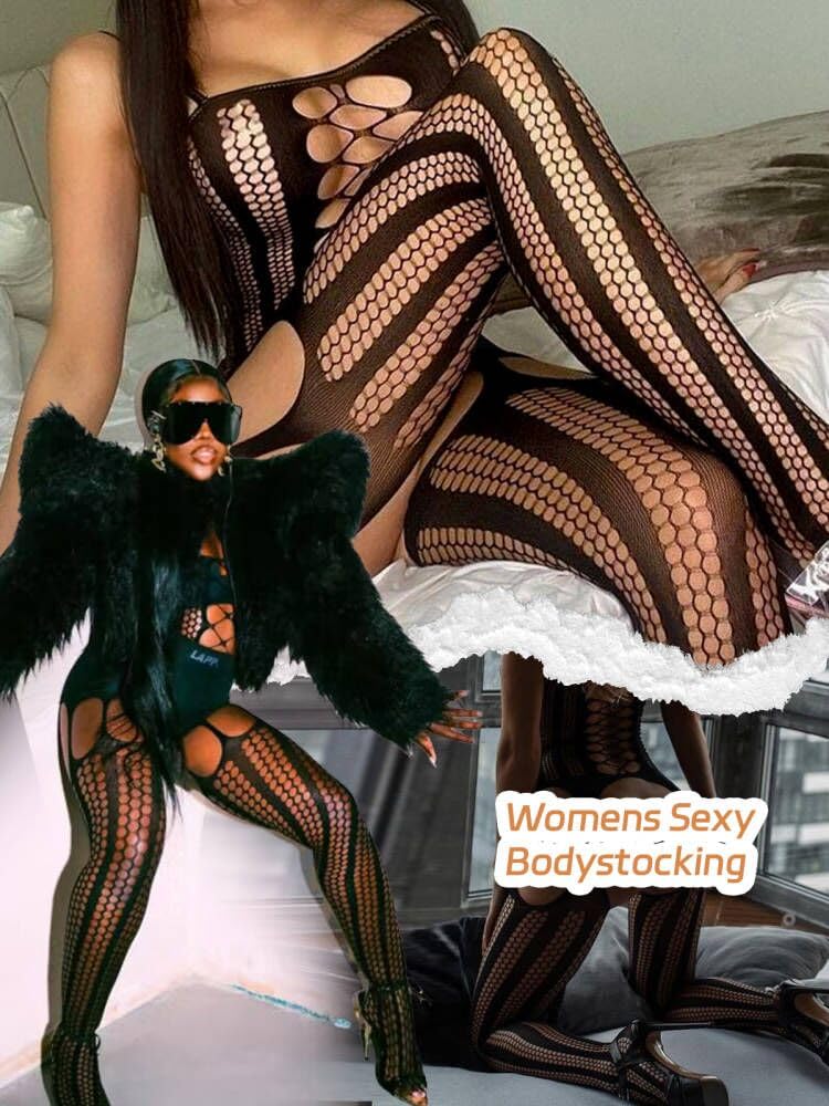 Fishnet Bodystocking Crotchless Bodysuit Sexy Tights Soft Lingerie