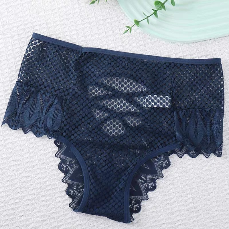 Lace Panties Cross Strap Hollow Breathable Seamless Briefs