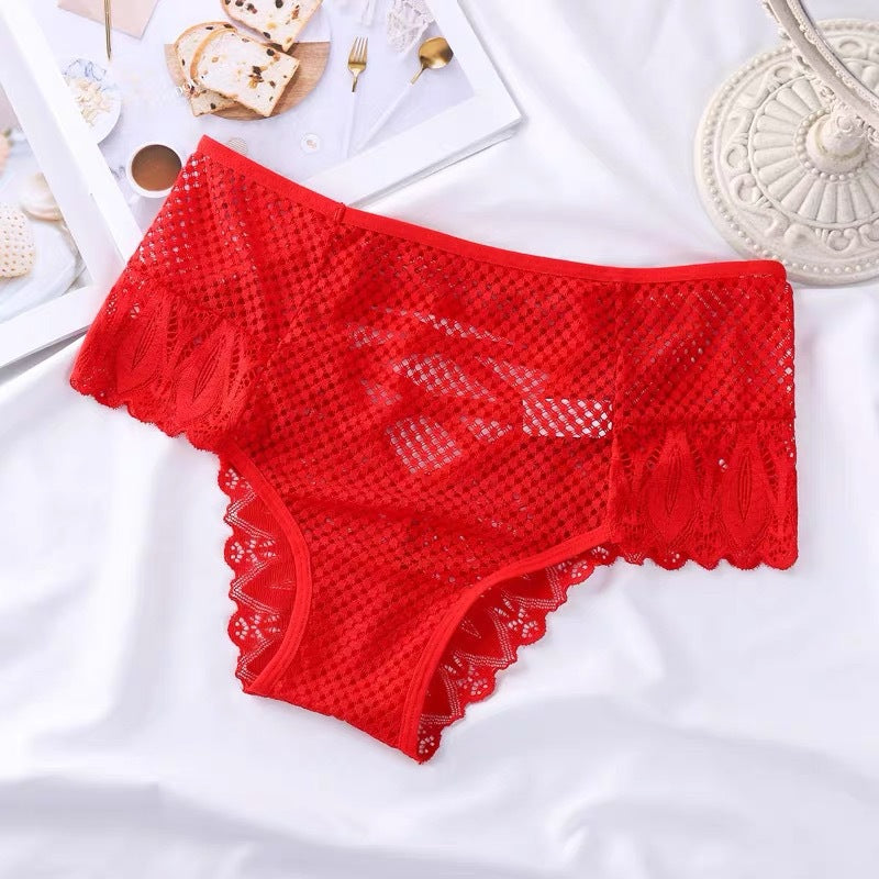Lace Panties Cross Strap Hollow Breathable Seamless Briefs