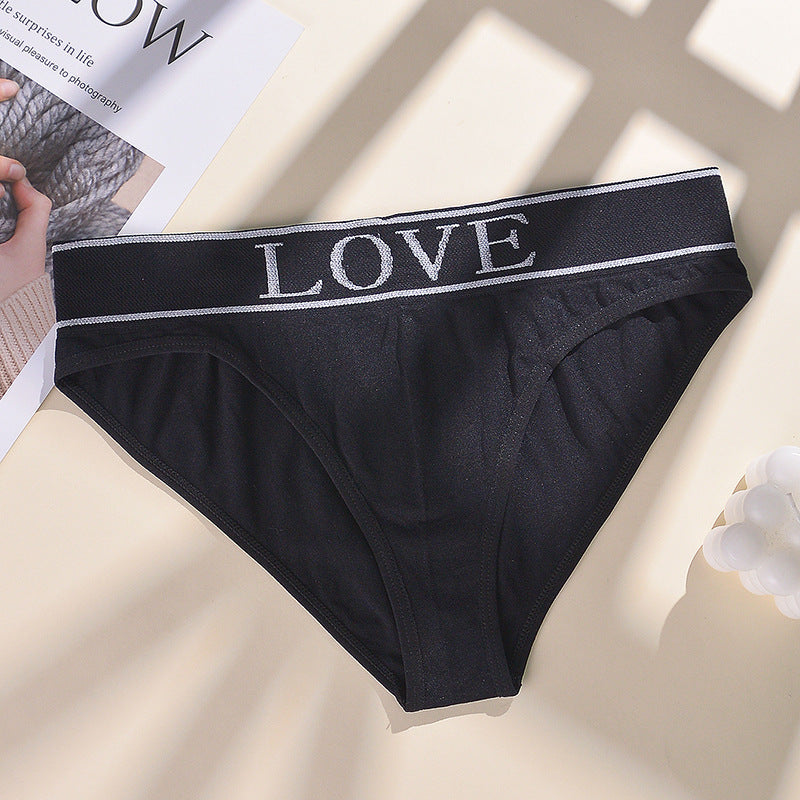 Letter Simple Soft Mid-Waist Fashionable Daily Comfortable Underwear