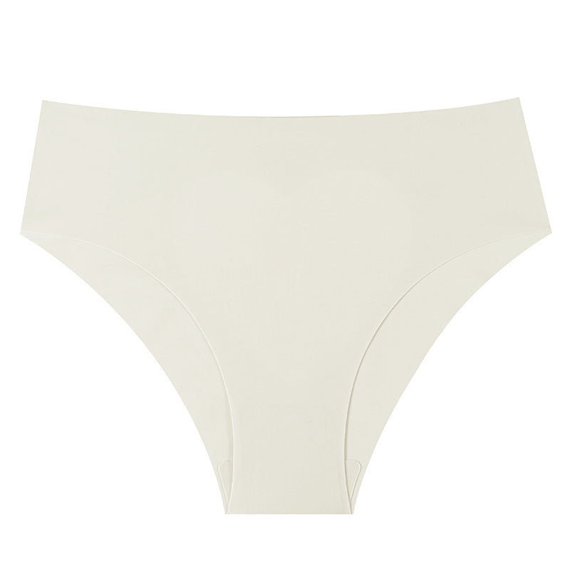 Ice Silk Seamless Mid-Waist Invisible Hollow Heart Briefs