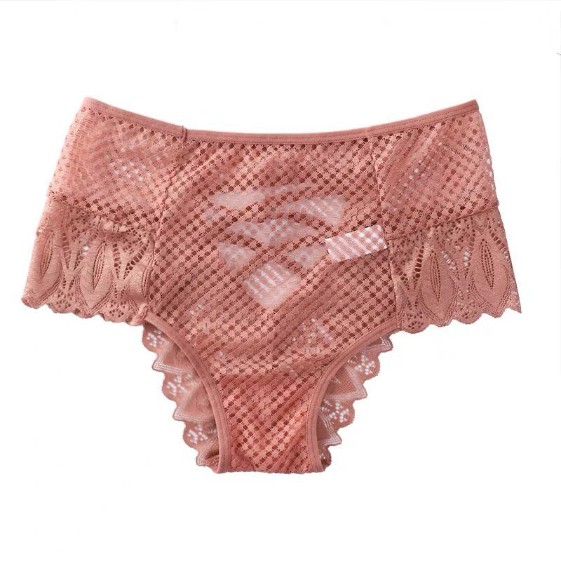 Lace Panties Cross Strap Hollow Breathable Seamless Briefs