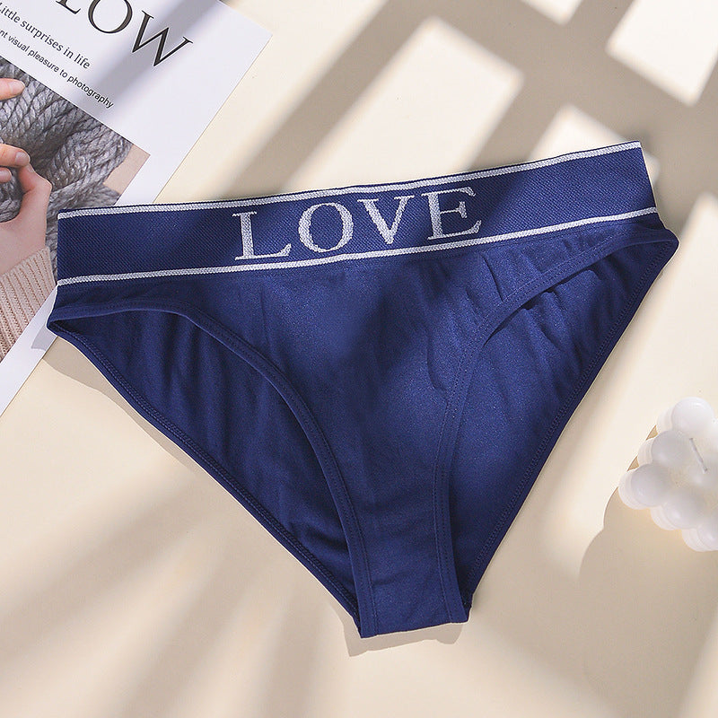 Letter Simple Soft Mid-Waist Fashionable Daily Comfortable Underwear