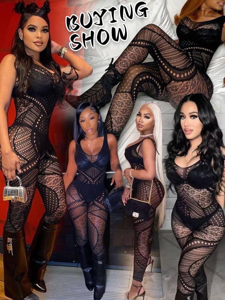 Fishnet Bodystocking Crotchless Bodysuit Sexy Tights Soft Lingerie
