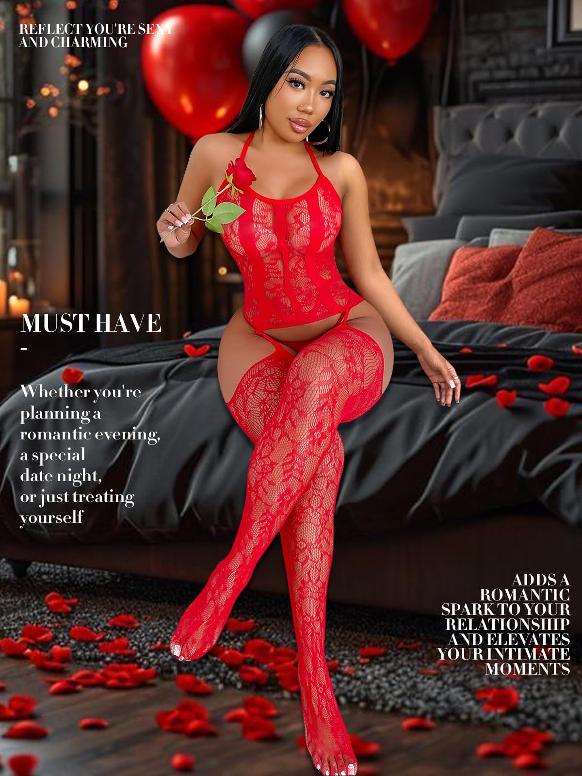 Fishnet Bodystocking Crotchless Bodysuit Sexy Tights Soft Lingerie