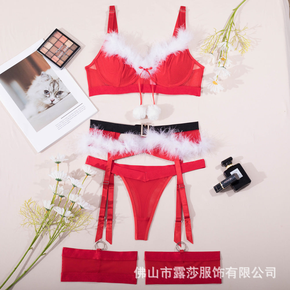 Sheer Matching 4 Piece Lingerie Set