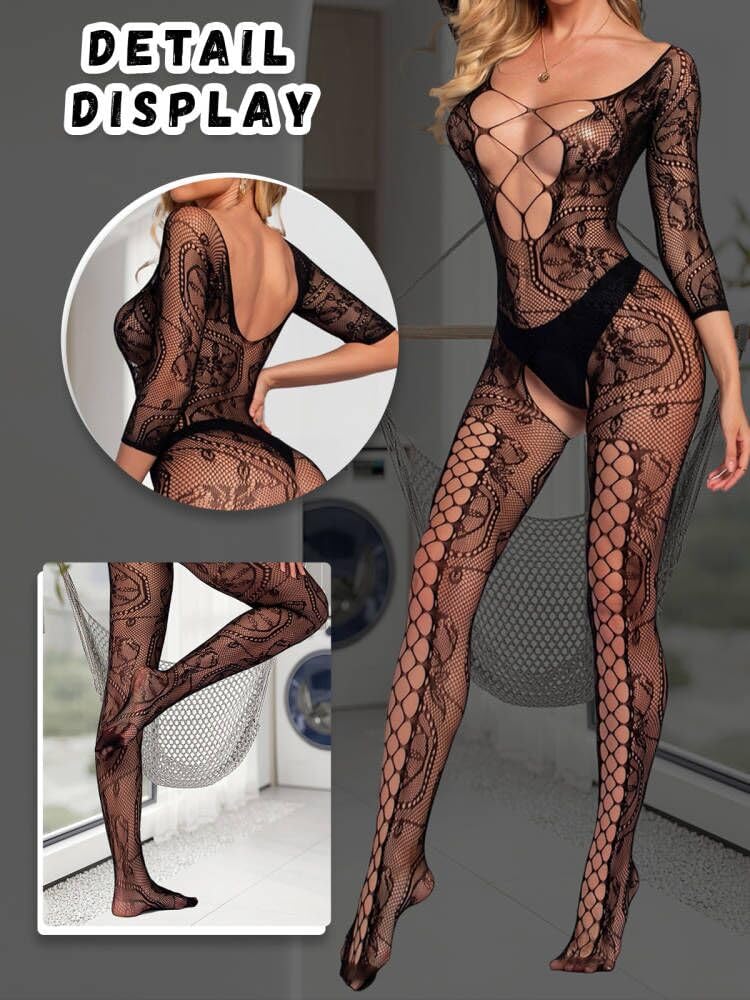 Fishnet Bodystocking Crotchless Bodysuit Sexy Tights Soft Lingerie