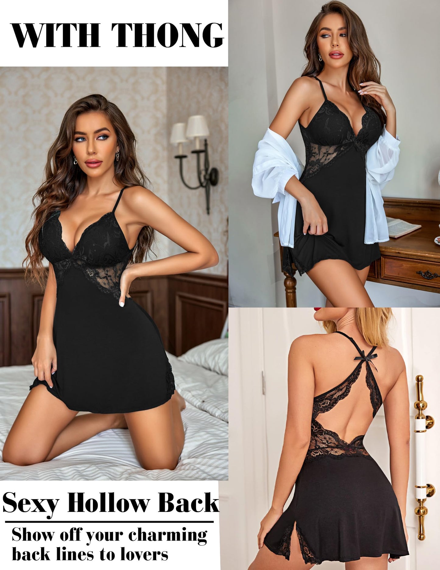 Lingerie Lace Chemise Sleepwear Babydoll Teddy Lingerie