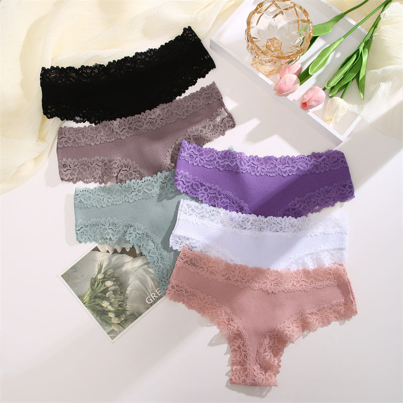 Comfortable Sexy Mid-Rise Ribbed Cotton Briefs 6 Pack