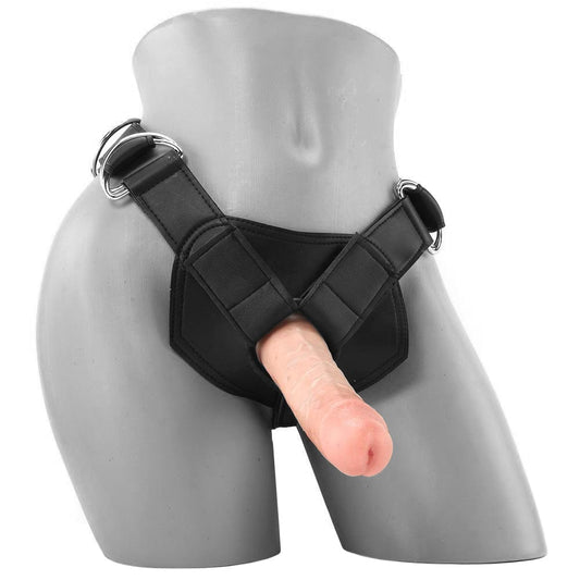 King Cock Strap On Harness with 6 inches Dildo Beige