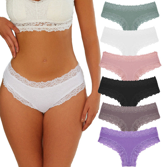 Comfortable Sexy Mid-Rise Ribbed Cotton Briefs 6 Pack
