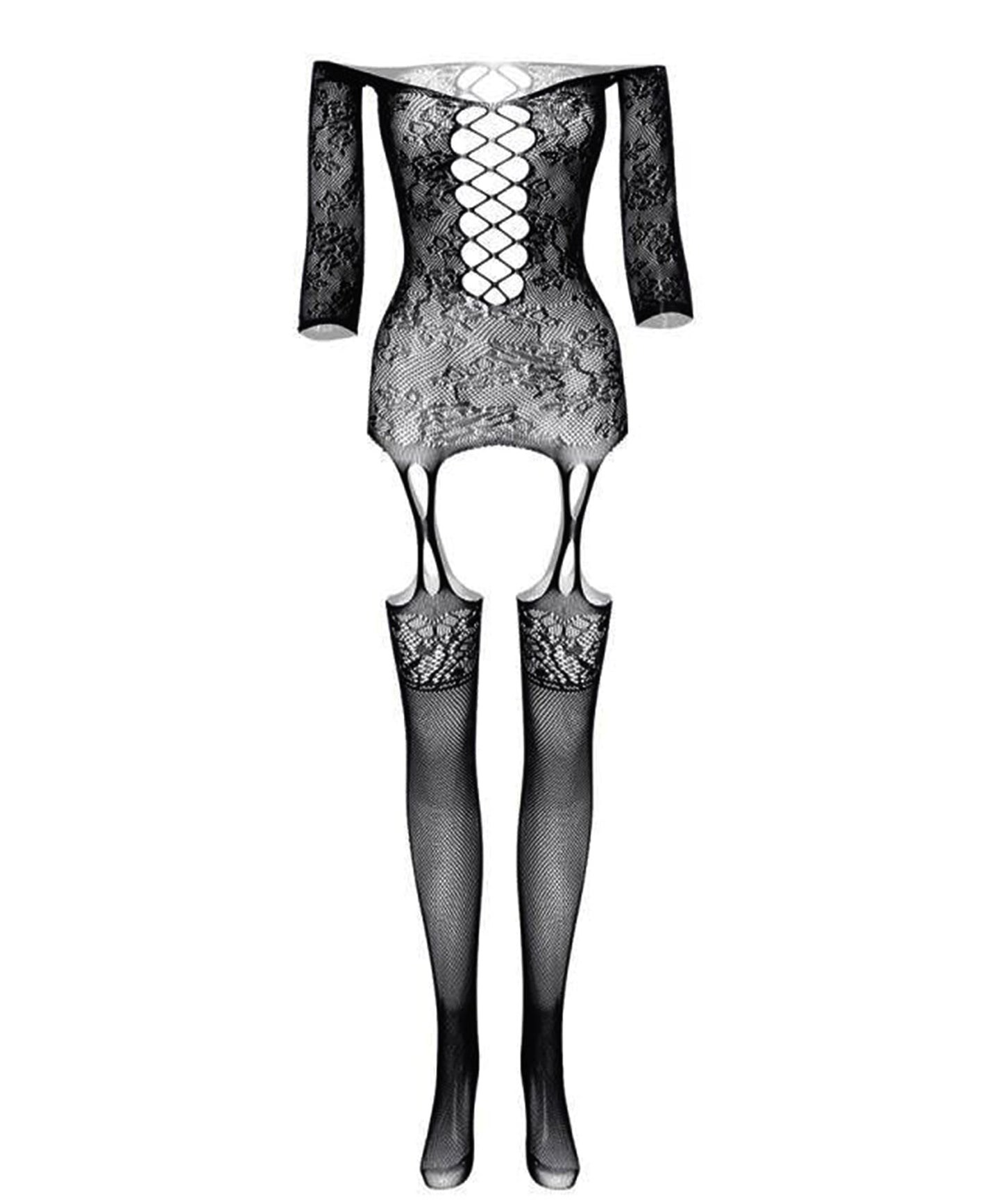 Fishnet Bodystocking Crotchless Bodysuit Sexy Tights Soft Lingerie